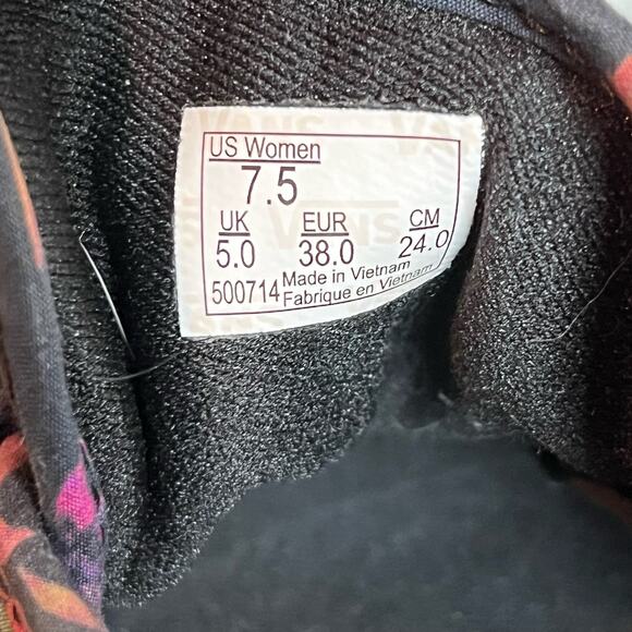 Vans Authentic Low Pro Floral Sneakers In Black Bloom Size 7.5 - Picture 5 of 5